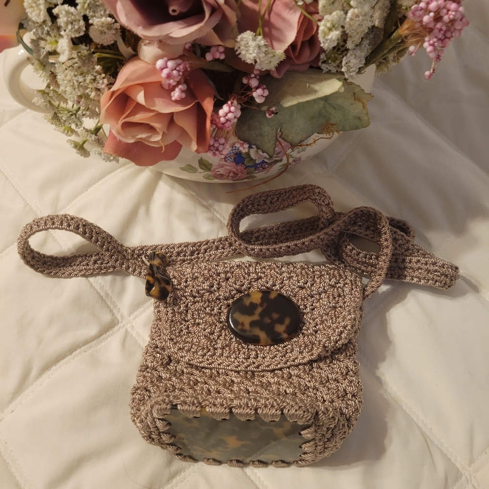 Christian Livingston crochet crossbody purse